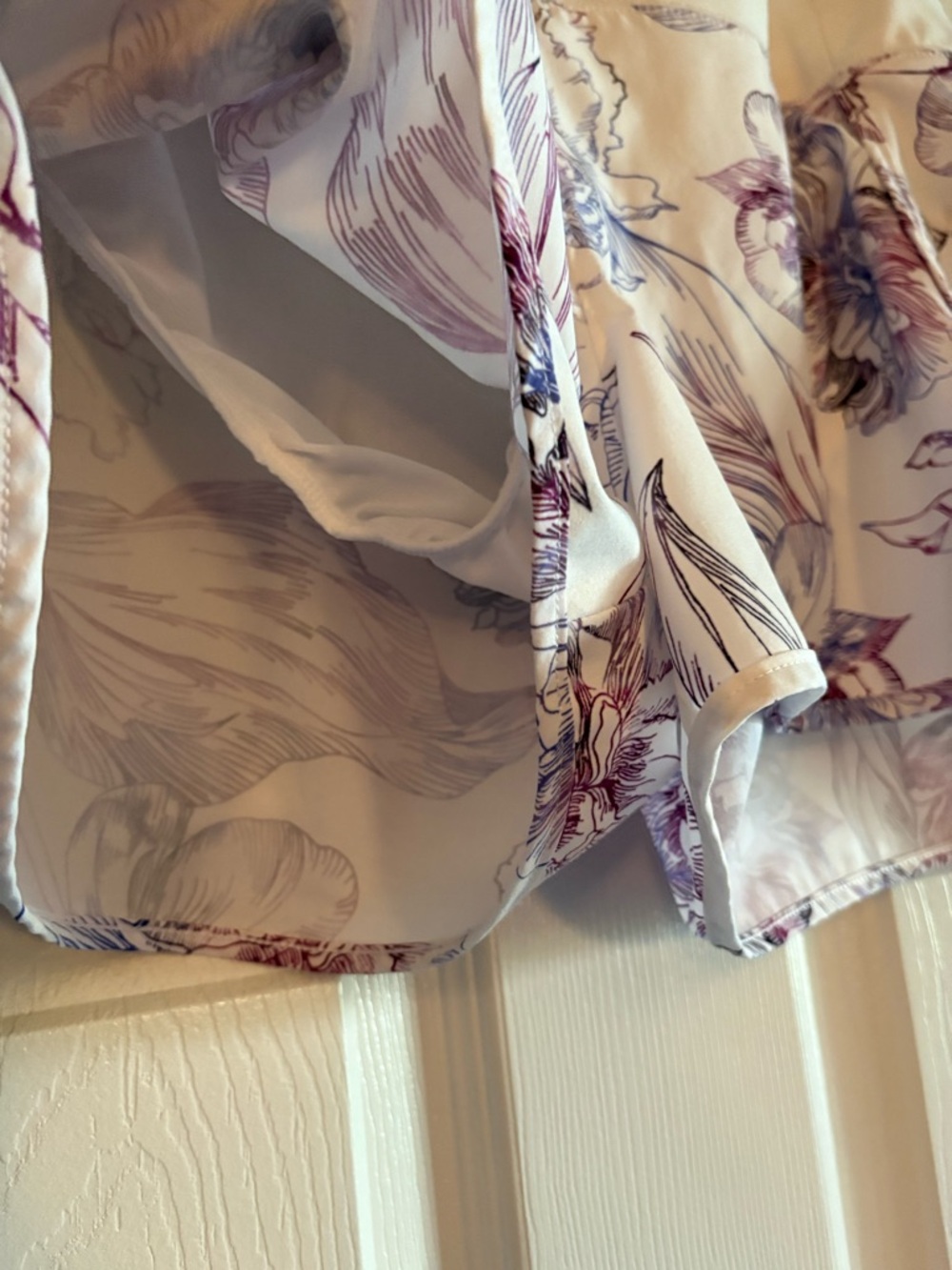 Calia by Carrie Underwood Stay the Path Floral Print White & Purple Women Short - Picture 6 of 10